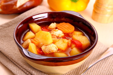 Vegetable stew with chicken and potato