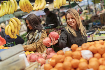 Young women on the market