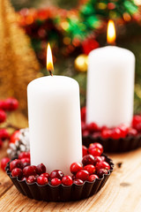 Christmas decorations with a candles