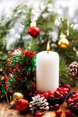 Christmas decorations with a candles