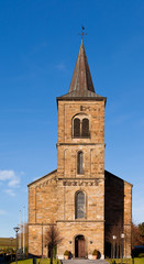Fototapeta na wymiar Old Germany rural village catholic stone church