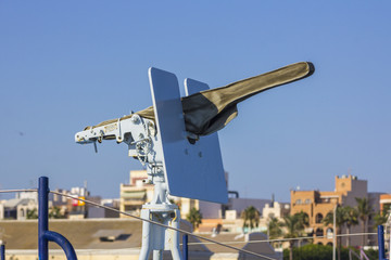 antiaircraft machine gun on a boat