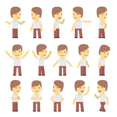 urban character set in different poses. simple flat design.