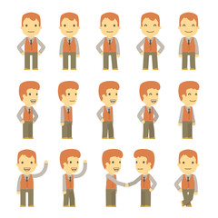 urban character set in different poses. simple flat design.