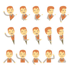 urban character set in different poses. simple flat design.