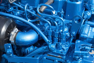 Closeop of  blue engine