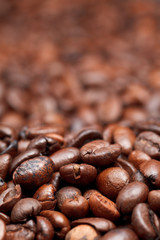 background from dark roasted coffee beans
