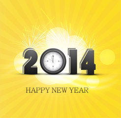 New Year 2014 celebration colorful background card vector illust