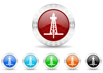 Fototapeta premium drilling icon christmas vector set