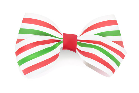 Tri-color Striped bow. Vector illustration