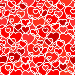 Seamless pattern with hearts, vector