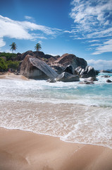 Fototapeta premium The Bath Beach at Carribean Island Virgin Gorda, Tortola