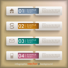 4 Banners Retro Background Infographic