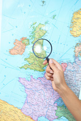 Magnifying Glass on a Map