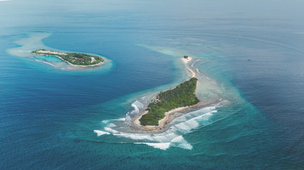 Two tropic Islands in Maldives region