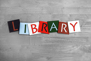 Library as a sign for education, libraries and books