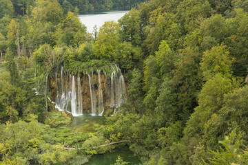 Natural waterfalls in Plitvice Lake National Park