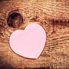Valentine's Day background with copyspace. Pink Paper Heart