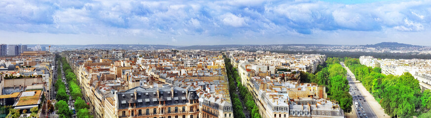View of Paris from the Arc de Triomphe.  .Paris. France.