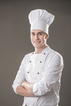 chef isolated on grey background