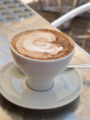 Hot cup of Cappuccino Coffee
