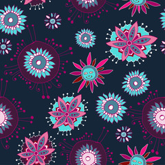 Floral seamless pattern with flowers.