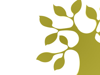 Green abstract tree concept on white