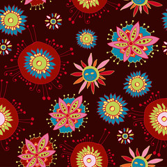 Floral seamless pattern with flowers.