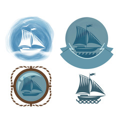 Ship icons. Vector format