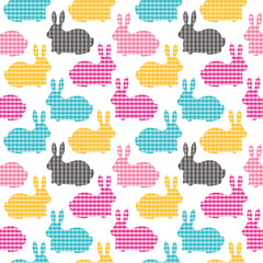 Fototapeta na wymiar Cute seamless pattern with bunnies