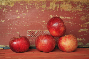 fresh red winter apples