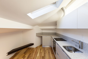 Interior nice loft, domestic kitchen