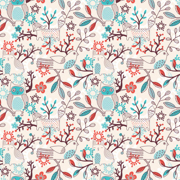 Fototapeta Seamless floral pattern