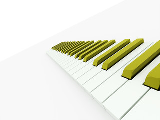 Green piano keyboard rendered