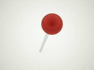 Red push pin rendered on dark