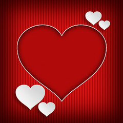 Valentine's Day background - hearts on red background