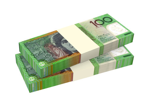 Australian dollar isolated on white background