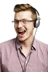 Listening to music and singing with headphones