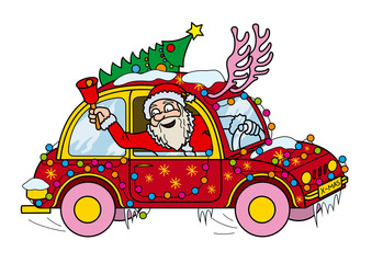 Obraz premium Santa Claus Driver