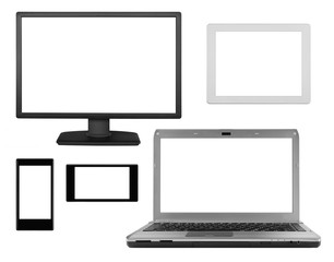 Collection of laptop and portable computer monitor icons