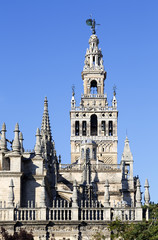 Fototapeta na wymiar Wieża Giralda, dzwonnica katedry w Sewilli