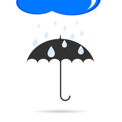 umbrella with rain color vector illustration