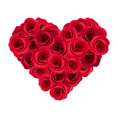 Heart of red roses. Vector illustration.