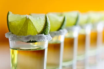 Fotobehang tequila , lime and salt © Igor Normann