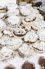 Homemade muffins with almonds