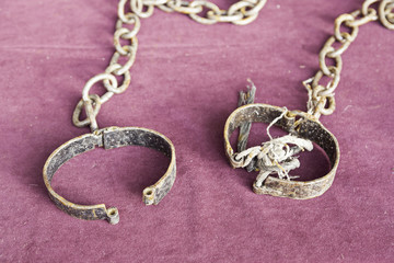 Ancient medieval handcuffs