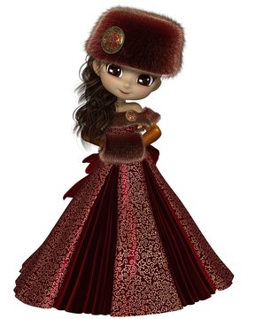 recommend clip art: Toon Winter Princess in Red