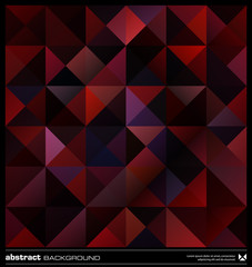 Abstract red triangles background. Vector.