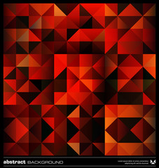Abstract red triangles background. Vector.