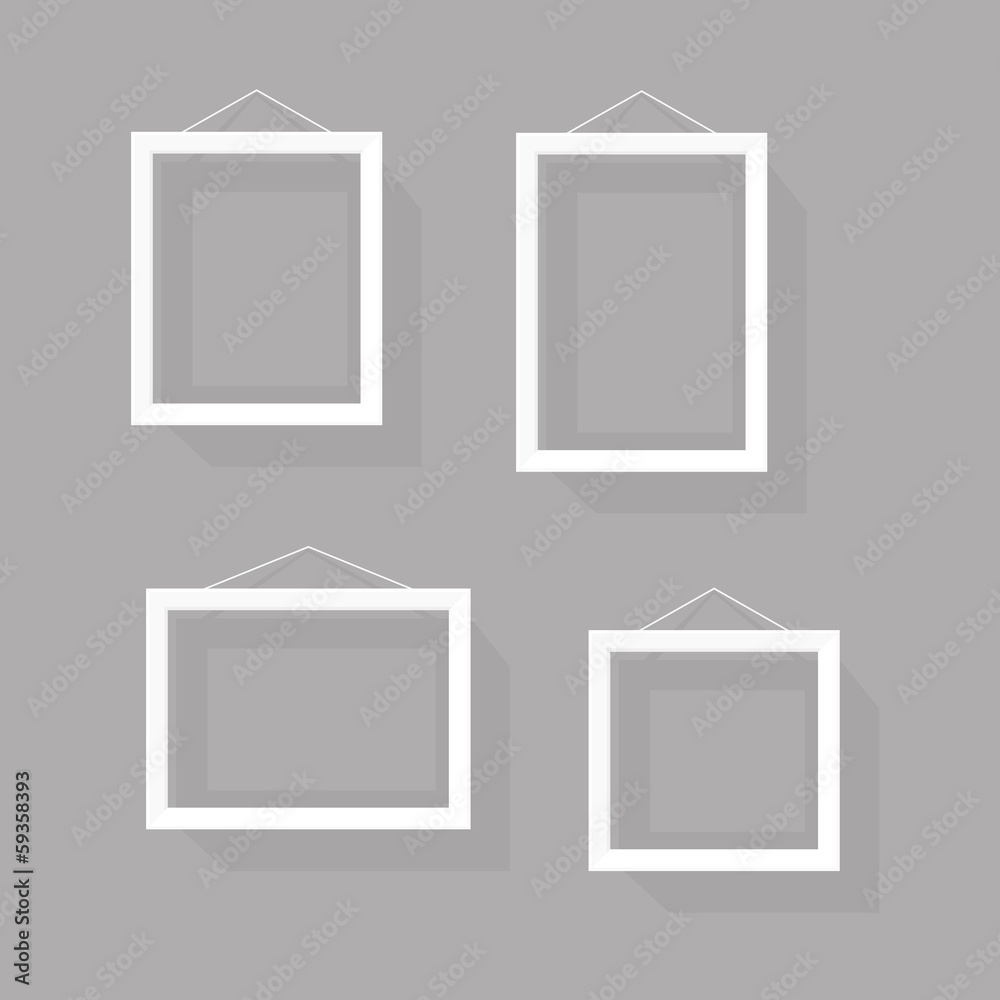 Aufkleber Blank picture frame set on the wall. Template for a content